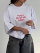 Футболка oversize з актуальним принтом, молоко, S-XL - зображення 2