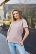 Базова жіноча футболка у пастельних кольорах мод УМБД-178, пудра, L - зображення 2