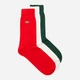 Набор мужских носков высоких хлопковых Lacoste 747613035 43-46 3 пары Зеленый/Красный/Белый (1159863641) - изображение 2