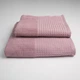 Комплект махровых полотенец Вафельный Бордюр 2шт GM Textile 50х90см, 70х140см 500г/м2 (Пудра) - изображение 1