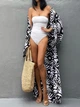 Довга пляжна накидка-кімоно Honey Fashion Accessories One Size чорний (50к031) - зображення 3