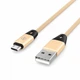 Кабель Voltex Nylon V20 Micro USB – USB 2A 1м Gold - изображение 1