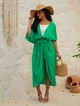 Довга пляжна накидка-кімоно Honey Fashion Accessories One Size зелений (50к036) - изображение 1