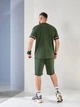Спортивний костюм чоловічий з футболкою та шортами двонитка 48-50 хакі (темно-зелений) - зображення 5