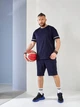 Спортивний костюм чоловічий з футболкою та шортами двонитка 48-50 темно-синій - зображення 3