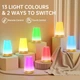 Аккумуляторный светодиодный ночник Taipow, настольная LED лампа , 13 цветов с пультом и сенсорным управлением с таймером - изображение 4