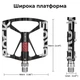 Широкие алюминиевые педали Rockbros K307T для MTB, платформенные велосипедные педали на подшипниках 9/16", Черные - изображение 5