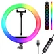 4в1 Набор блогера кольцевая лампа RGB 33 см со штативом 2 м микрофоном-петличкой и Bluetooth пультом - изображение 6