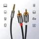 Аудіо кабель mini-jack 3.5mm на Double RCA тюльпан UGREEN AV116 2RCA Male Cable Black - зображення 4
