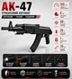 Автомат іграшковий AK-47 з прикладом, ліхтариком і лазерним прицілом на кульках 6 мм 70 см - зображення 6