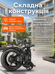 Електровелосипед потужний складний електро фетбайк велосипед електричний для дорослих fatbike з фарою кошиком та крилами жіночий та чоловічий з широкими колесами для міста села Shimano на акумуляторі 750W 18Ah 20" KF9 KETELES Чорний 73854 - зображення 8