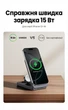 Беспроводное зарядное устройство зарядка UGREEN MagFlow Qi2 Induction Charger для iPhone 3 в 1 25W (W707) - изображение 5