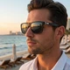 Сонцезахисні окуляри для чоловіків з поляризацією UV400 Wayfarer повсякденні водійські, окуляри від сонця стильні чоловічі Чорний - зображення 4