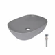 Раковина накладная Qtap Aquarius 470x380x120 мм, Stone grey, прямоугольная, с донным клапаном QTAQA188SG49780 - изображение 1