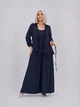 Костюм женский из американского крепа тройка с накидкой майкой и брюками G&M k-130737 56-58 Размер цвет синий - изображение 1