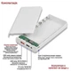 Корпус портативна зарядка Power Bank 7×18650 PD/QC з DC 5В/9В/12В білий - зображення 3