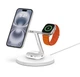 Бездротовий зарядний пристрій Belkin BoostCharge Pro 3-in-1 Wireless Charging Stand with MagSafe (WIZ017TTWH) White - зображення 2