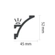 Плинтус потолочный Grand decor KH904 под LED ленту 52*42 мм 2 м - изображение 3