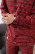 Чоловіча котонова піжама BOBRAND, колір червоний - M - изображение 4