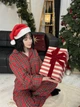 Жіноча тепла піжама BOBRAND у червону клітинку — фланелева сорочка і штани - XL - изображение 6