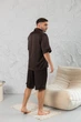 Чоловіча піжама BOBRAND шорти та сорочка, коричневий колір - 2XL - зображення 3