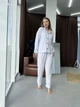 Жіноча велюрова піжама BOBRAND колір білий - S - изображение 6