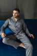 Чоловіча шовкова піжама BOBRAND у кольорі графіт - 2XL - зображення 5