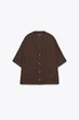 Коричнева сорочка оверсайз Zara 4676/241 - S - изображение 5