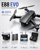 Квадрокоптер E88 EVO с HD камерой, бесщеточными моторами Brushless, Wi-Fi FPV, до 30 мин полета + 2 аккумулятора, кейс и батарейки - изображение 1