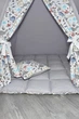 Детский вигвам полный комплект "Динозавры", игровая палатка-домик для детей, cерый, 110х110х180 см - изображение 4