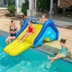 Надувной игровой центр водная горка Bestway 52453 синий с желтым прямоугольным из винила для бассейна до 69 кг 247х124х100 см (9-163-52453 BW) - изображение 9