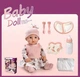 Пупс Baby Doll , висота:40 см, пустушка, закриває очі, пляшечка, посуд, в коробці Без Бренду W16 T-06 C - изображение 2