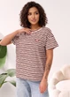 Женская футболка oversize в полоску Innoe 300054-2, р. 50-54 Розовый - изображение 1