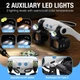 Налобна LED-лупа з міні-лупою, змінними лінзами 2X/4X/6X/10X/13X, Type-C зарядкою та сумкою для зберігання, для ремонту, паяння та ювелірних робіт, біла - зображення 4
