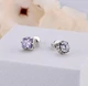 Пусеты серебряные ассиметричные Лириды Lavender 925 Zirkon - изображение 2