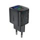 Мережевий зарядний пристрій Acefast A116 GaN PD35W Type-C+USB-A з LED-дисплеєм Black - зображення 3