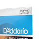 Струны для акустической гитары DʼADDARIO EJ11 80/20 Bronze Regular Light (12-53) - изображение 4