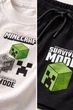 Дитячий літній комплект Minecraft (футболка + шорти) для хлопчика 98-104 см біло-чорний - зображення 6