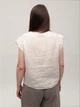 Блуза-футболка жіноча бежева лляна 46830-2 ONE SIZE - зображення 7