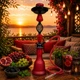 Кальян Hookah Rami Carbon Red висотою 58 см на 1 особу - зображення 1