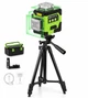 Лазерний рівень Huepar Y03CG 3D 360° (12 ліній) + штатив 1.4 м, LCD-дисплей, зелений промінь - зображення 1