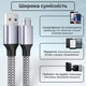 Кабель USB Micro USB 3 метри юсб шнур для зарядки телефону смартфона планшета Android швидка зарядка 3 А 15 Вт, передача даних 480 Мбіт/с синхронізація з ноутбуком та ПК нейлон алюміній мідний сердечник міцна оплетка, Univerza Сірий 10_2_3m_1В - зображення 10