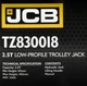 Домкрат подкатной гидравлический низкопрофильный (87-455 мм) 2,5т JCB Tools JCB-TZ830018 - изображение 6