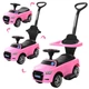 Детская машинка каталка толокар 2в1 Bambi Racer с родительской ручкой и музыкальным рулем розовая для девочки (M 3503A-8) - изображение 2
