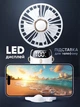 Портативный аккумуляторный минивентилятор с дисплеем N15W (USB, 5 скоростей), Белый - изображение 4