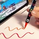 Акварельные маркеры акриловые пигментные фломастеры художественные Acrylic marker 24 шт 24 цвета - изображение 3