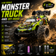 Машинка на радиоуправлении Monster Truck 1:20 4WD, RC монстр-трак, внедорожник на пульте, полный привод, аккумулятор, детская машинка - изображение 1
