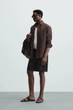 Шорти зі 100% льону Zara чорний 5070/118/800 M - зображення 3