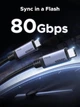Кабель зарядный UGREEN USB C to USB C 240W USB4 Gen4 80Gbps Premium 17K Dual 8K Triple 4K Display PD3.1 Charging 1 м Grey (L706) - изображение 2