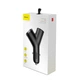 Автомобільний зарядний пристрій Baseus Y type dual USB+cigarette lighter extended car charger 3.1 A Black - зображення 2